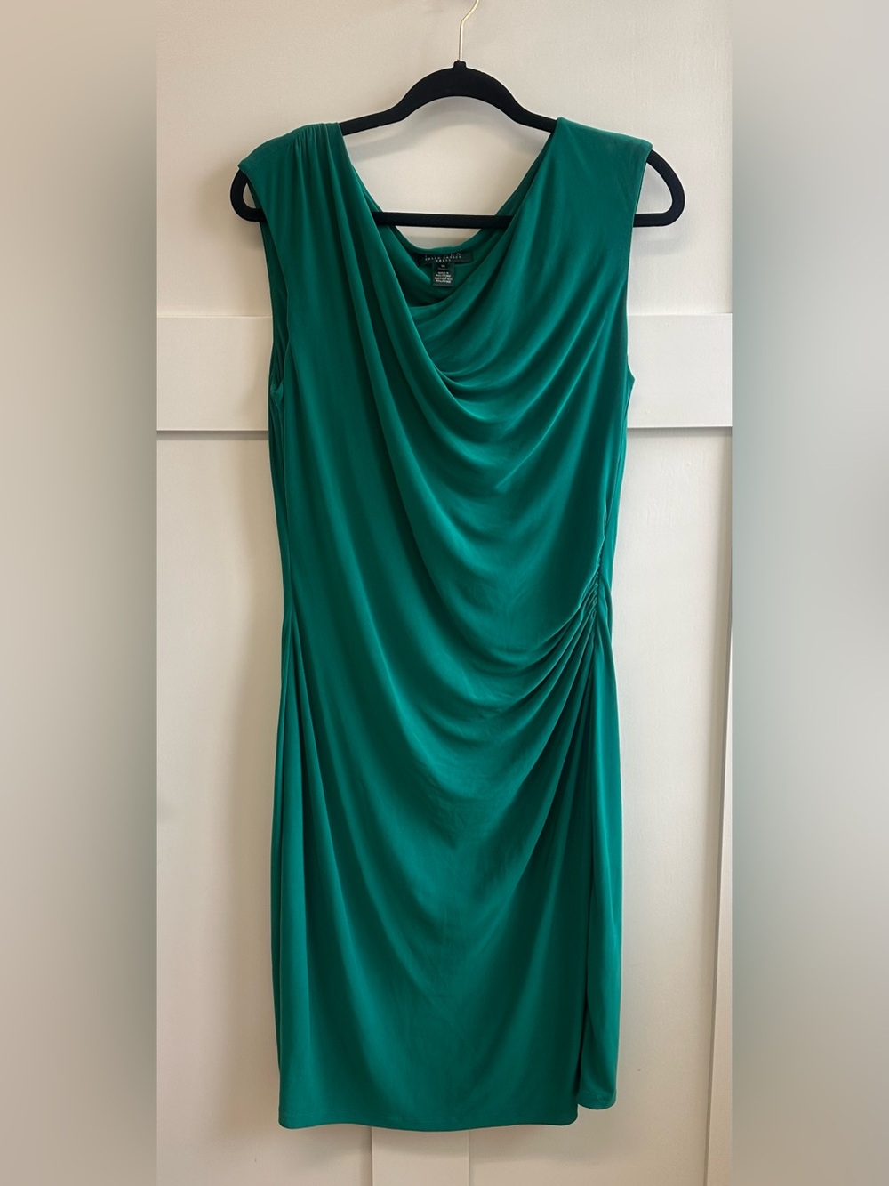 Lauren Ralph Lauren Teal Green Cowl Neck Draped Dress